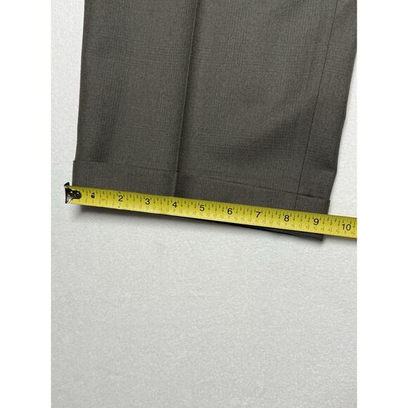 VTG Burberry Men’s Plaid Gray Cuffed Wool 36x29 Dress Pants Slacks - Picture 7 of 11
